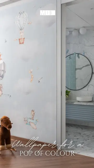 Reel: wallpaper for a pop of colour in a kids room